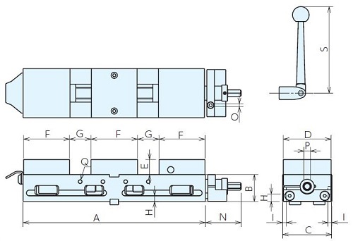 NABEYA-LOCK-TIGHT鋁制雙口平口鉗LTAW100