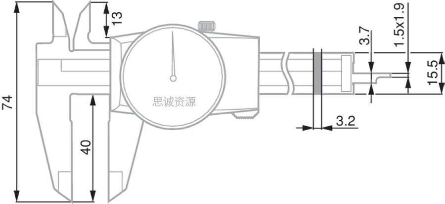 瑞士TESA CCMA-P型 帶表卡尺